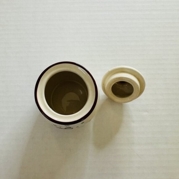 Royal Seasons Stoneware Sugar Bowl with Lid Snowman Snowflakes Christmas Holiday - Picture 6 of 9